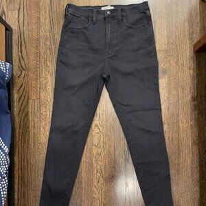Women's Madewell Size 29 11" Road Tripper Skinny/ Stretch Jeans in Washed Black